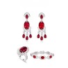 Original Oval Symmetry Red Diamond Feng Shui Art Jewelry Set