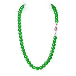 100% Handmade Energy Art Jewelry Jade of National Style Green Beads Art EN Jade Necklace