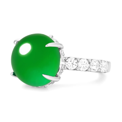 Jade Rings Health & Life Harmony Energy Protection of Imperial Green Spring Rain Round Energy Healing Jade Ring