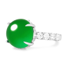 Jade Rings Health & Life Harmony Energy Protection of Imperial Green Spring Rain Round Energy Healing Jade Ring