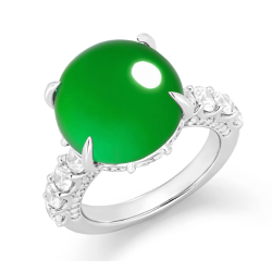 Jade Rings Health & Life Harmony Energy Protection of Imperial Green Spring Rain Round Energy Healing Jade Ring