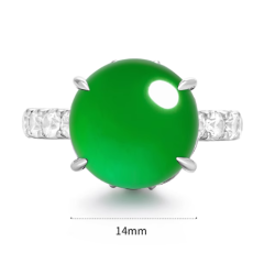 Jade Rings Health & Life Harmony Energy Protection of Imperial Green Spring Rain Round Energy Healing Jade Ring