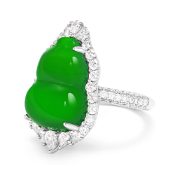 Jade Rings Health & Life Harmony Energy Protection of Imperial Green Cucurbit Energy Healing Jade Ring