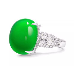 Jade Rings Health & Life Harmony Energy Protection of Imperial Green Big Egg Energy Healing Jade Ring