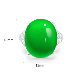 Jade Rings Health & Life Harmony Energy Protection of Imperial Green Big Egg Energy Healing Jade Ring