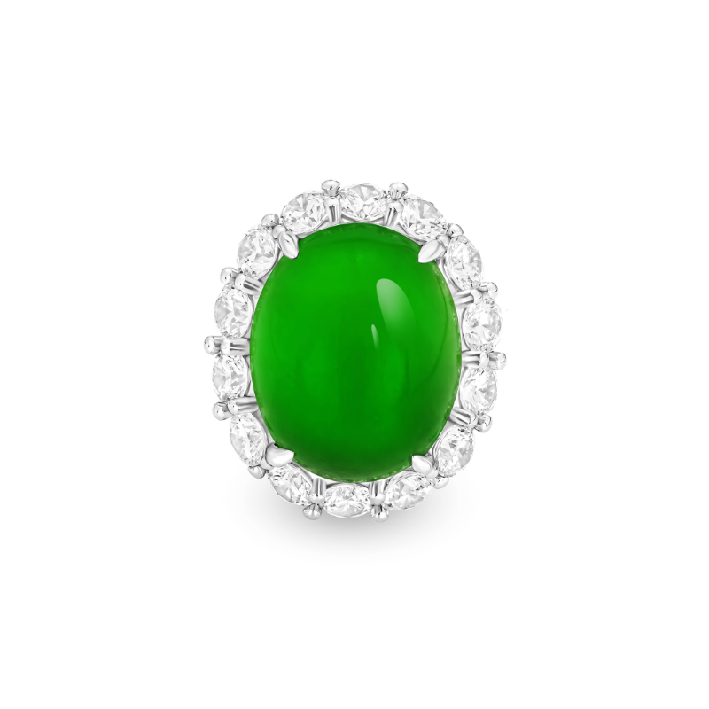 Jade Rings Health & Life Harmony Energy Protection of Imperial Green High Ice Egg Energy Healing Jade Ring