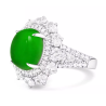 Jade Rings Health & Life Harmony Energy Protection of Imperial Green Oval Egg Energy Healing Jade Ring