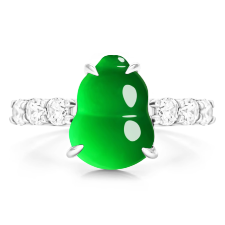 Jade Rings Health & Life Harmony Energy Protection of Imperial Green Little Cucurbit Energy Healing Jade Ring