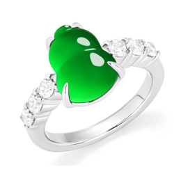 Jade Rings Health & Life Harmony Energy Protection of Imperial Green Little Cucurbit Energy Healing Jade Ring