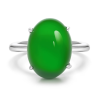 100% Handmade Energy Art Ring Jewelry Jade of Imperial Green Plain Egg Oriental Art EN Jade Ring