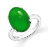 100% Handmade Energy Art Ring Jewelry Jade of Imperial Green Plain Egg Oriental Art EN Jade Ring