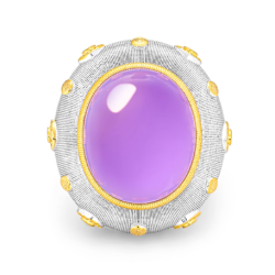 100% Handmade Energy Art Ring Jewelry Jade of Imperial Violet Oval Egg Art EN Jade Ring