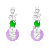 Jade Earring Health & Life Harmony Energy Protection of Imperial Violet in Green Beads Energy Healing Jade Earring