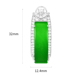 Jade Earring Health & Life Harmony Energy Protection of Imperial Green Stripe Fashion Energy Healing Jade Earring