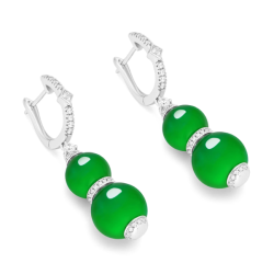 Jade Earring Health & Life Harmony Energy Protection of Oriental Beauty Green Cucurbit Energy Healing Jade Earring