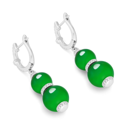 Jade Earring Health & Life Harmony Energy Protection of Oriental Beauty Green Cucurbit Energy Healing Jade Earring