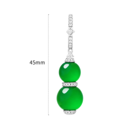 Jade Earring Health & Life Harmony Energy Protection of Oriental Beauty Green Cucurbit Energy Healing Jade Earring