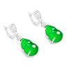 Jade Earring Health & Life Harmony Energy Protection of Oriental Beauty Decent Green Cucurbit Energy Healing Jade Earring