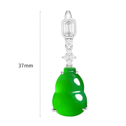 Jade Earring Health & Life Harmony Energy Protection of Oriental Beauty Decent Green Cucurbit Energy Healing Jade Earring