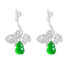 Jade Earring Health & Life Harmony Energy Protection of National Style Green Cucurbit Diamond Energy Healing Jade Earring