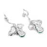 Jade Earring Health & Life Harmony Energy Protection of National Style Green Cucurbit Diamond Energy Healing Jade Earring