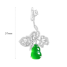 Jade Earring Health & Life Harmony Energy Protection of National Style Green Cucurbit Diamond Energy Healing Jade Earring