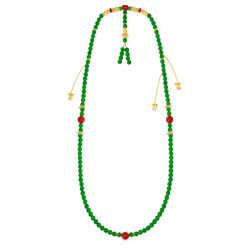 100% Handmade Energy Art Jewelry Jade of Imperial Green Dual Beads Lady Art EN Jade Necklace