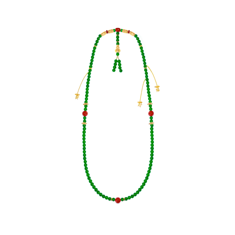 Jade Beads Health & Life Harmony Energy Protection of Imperial Green in Red Energy Healing Jade Beads