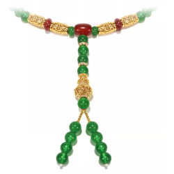 Jade Beads Health & Life Harmony Energy Protection of Imperial Green in Red Energy Healing Jade Beads