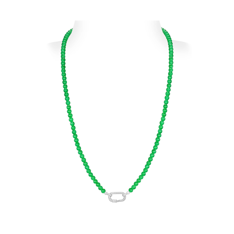 Jade Beads Health & Life Harmony Energy Protection of Silver Kou Imperial Green Energy Healing Jade Beads