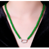 Jade Beads Health & Life Harmony Energy Protection of Silver Kou Imperial Green Energy Healing Jade Beads