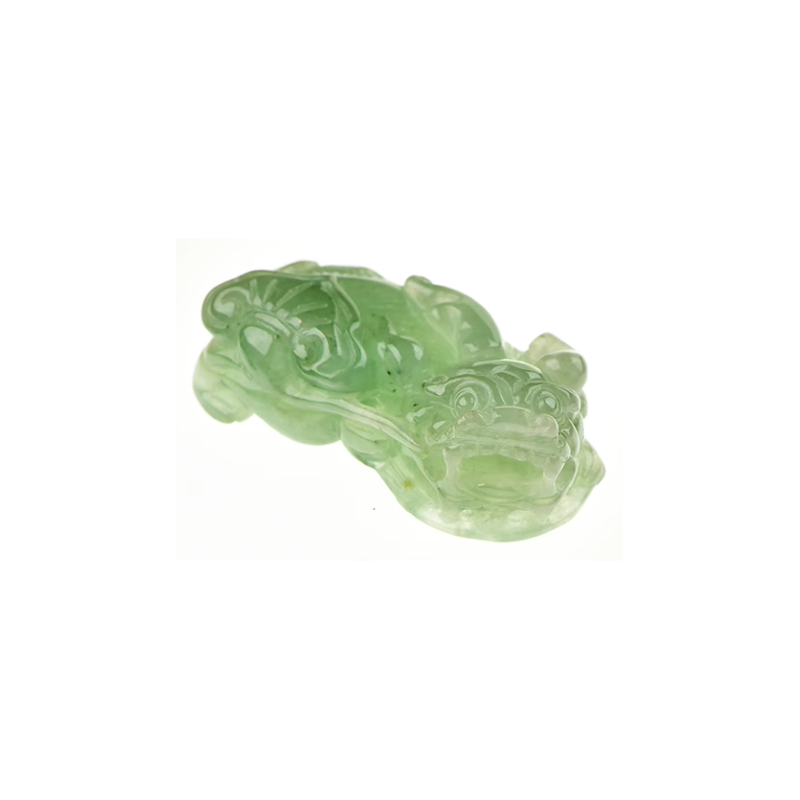 Jade Pixiu Wealth & Life Harmony Energy Protection of Light Green 1358 Energy Healing Jade Pixiu