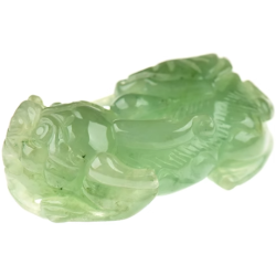 Jade Pixiu Wealth & Life Harmony Energy Protection of Light Green 1358 Energy Healing Jade Pixiu