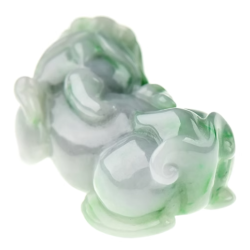 Jade Pixiu Wealth & Life Harmony Energy Protection of Warm Spring Green 1373 Energy Healing Jade Pixiu