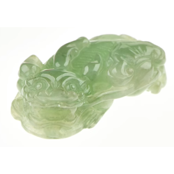 100% Handmade Spiritual Jade Pixiu Art Jewelry of Green Lucky Wealth Energy Pixiu 1367 Natural Jade Pendant