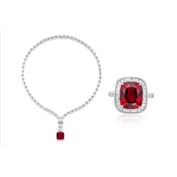 Original Fashion Dinner Rubies Feng Shui Art Jewelry Set