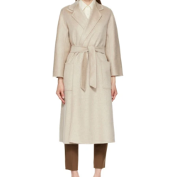 Soft Gold Luxury Branded Same Style Cashmere Coat Handmade Labbro Cashmere Women Long Coat