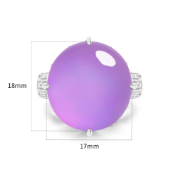 100% Handmade Energy Art Ring Jewelry Jade of Imperial Violet Round Energy Art Jade Ring