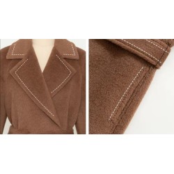 Stylish Alpaca Golilla Double Breasted Woolen Coat Online for Sale