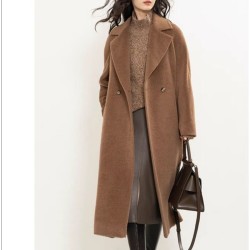 Stylish Alpaca Golilla Double Breasted Woolen Coat Online for Sale