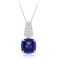 Oriental Energy Blessing for Sugar Tower Cut Sapphire Diamond Energy Healing Art Jewelry Set