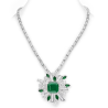 Oriental Energy Blessing for Floral Emerald Diamond Energy Healing Art Jewelry Set