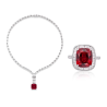 Oriental Energy Blessing for Fashion Ruby Diamond Energy Healing Art Jewelry Set