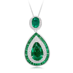 Oriental Energy Blessing for Teardrop New Emerald Diamond Energy Healing Art Jewelry Set