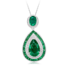 Oriental Energy Blessing for Teardrop New Emerald Diamond Energy Healing Art Jewelry Set