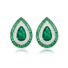 Oriental Energy Blessing for Teardrop New Emerald Diamond Energy Healing Art Jewelry Set