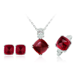 Oriental Energy Blessing for Box Ruby Diamond Energy Healing Art Jewelry Set