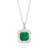 Oriental Energy Blessing for Fresh Square Emerald Diamond Energy Healing Art Jewelry Set