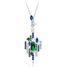 Oriental Energy Blessing for Castle Building Colored Diamond Energy Healing Art Jewelry Set