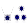 Oriental Energy Blessing for Oval Royal Blue Diamond Energy Healing Art Jewelry Set